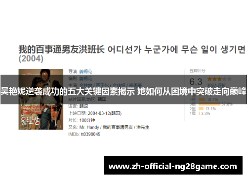 吴艳妮逆袭成功的五大关键因素揭示 她如何从困境中突破走向巅峰