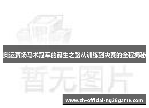 奥运赛场马术冠军的诞生之路从训练到决赛的全程揭秘